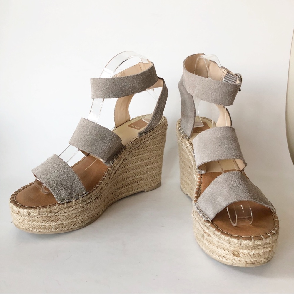 Dolce Vita Shae Espadrille Wedge Sandal Suede 9.5
